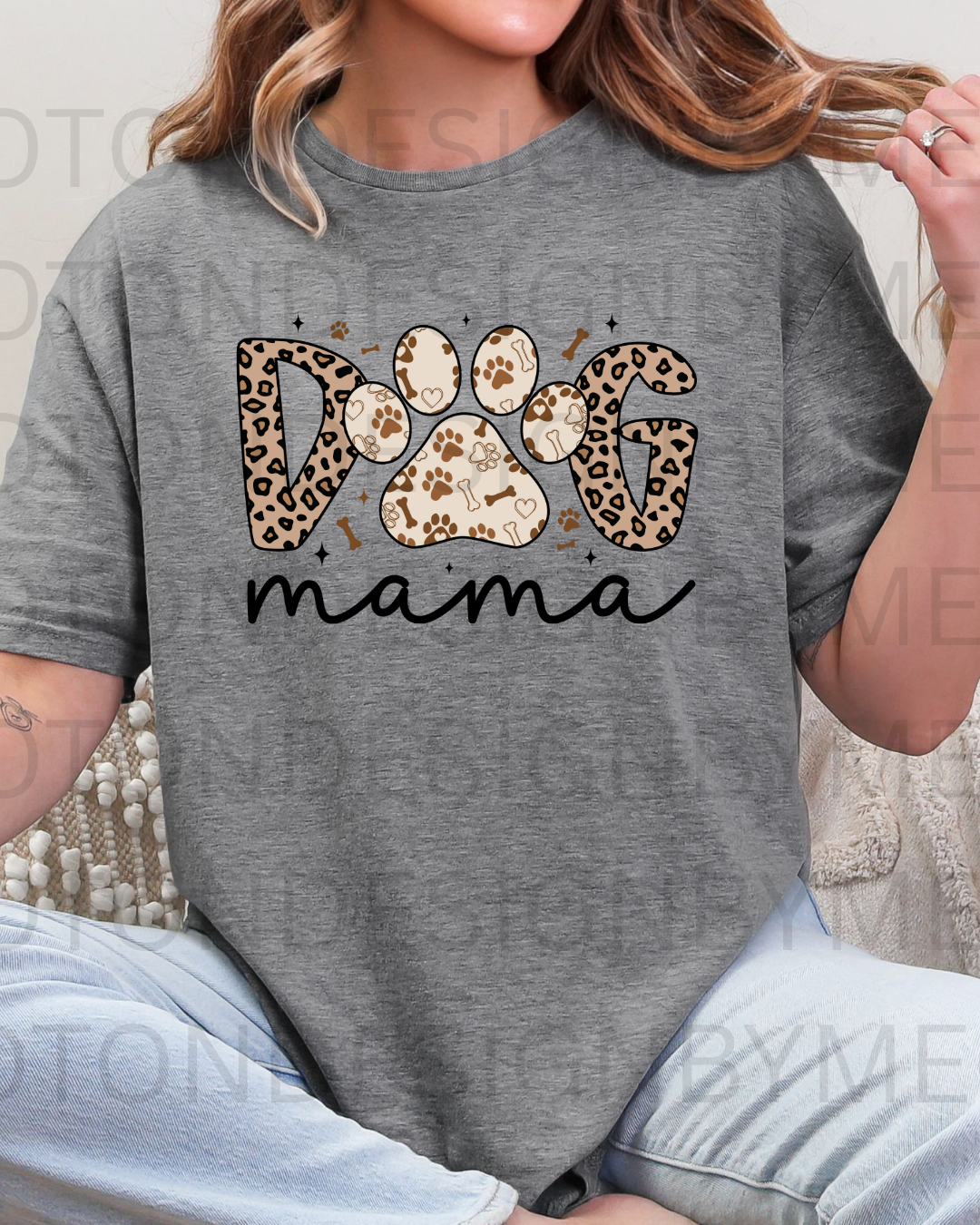 Dog Mama w/ Animal Print Tee