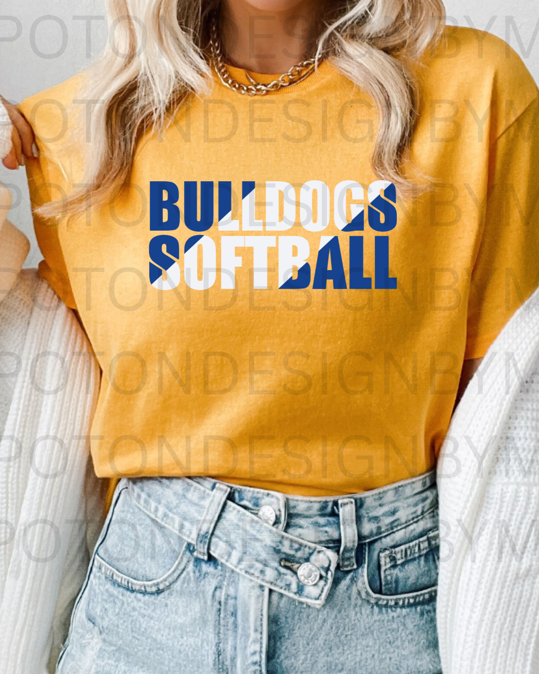 Bulldogs Softball Layered Tee