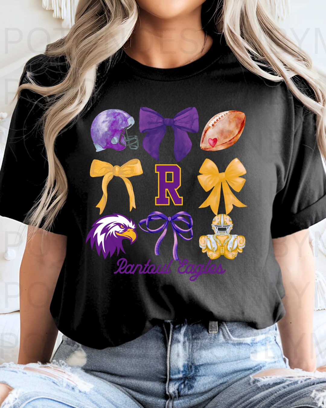 Rantoul Eagles Coquette Bow Tee