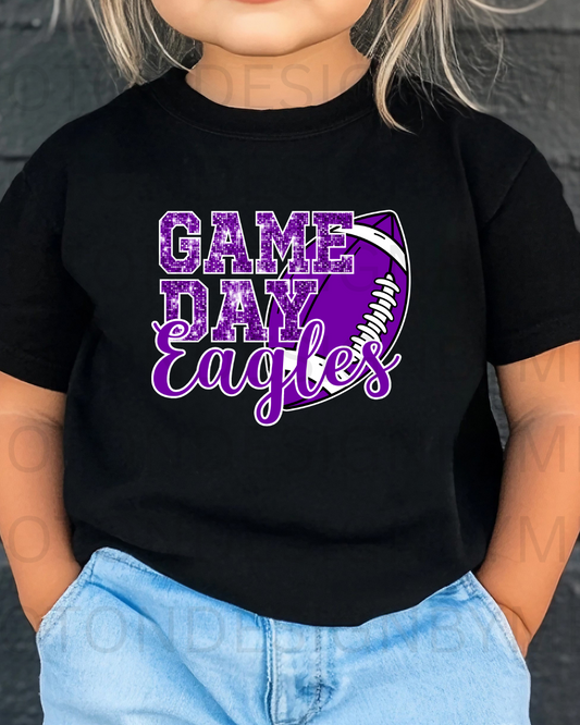Game Day Eagles Sparkle Youth Tee
