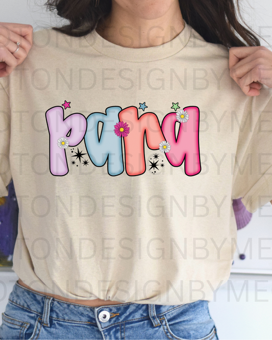 Para Bright Colors Hand Drawn Tee