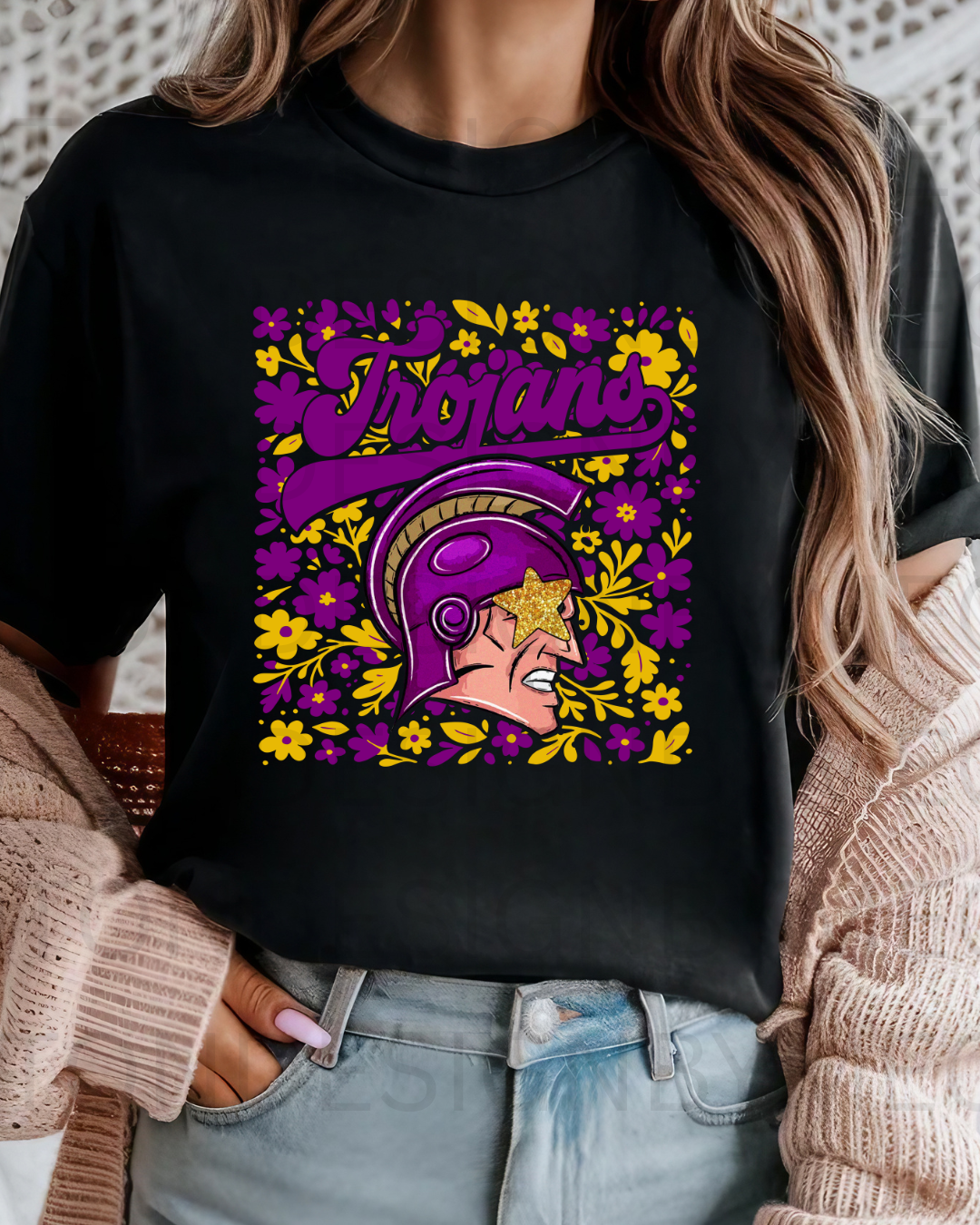 Trojans Groovy Purple & Gold Tee