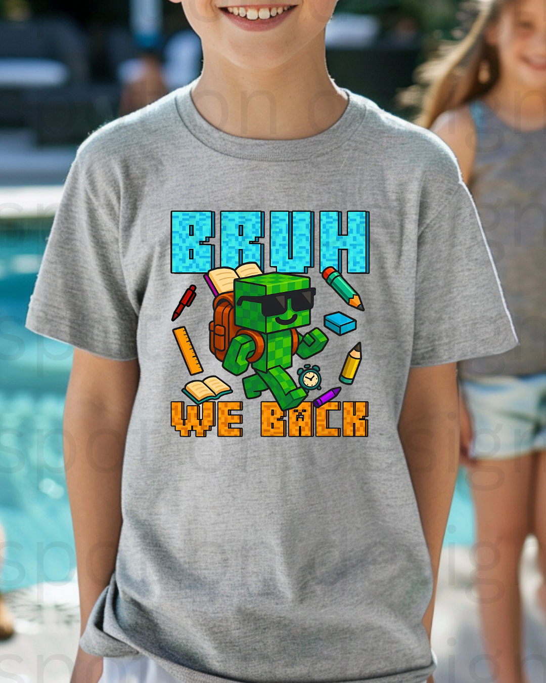 Bruh We Back Minecraft Youth Tee