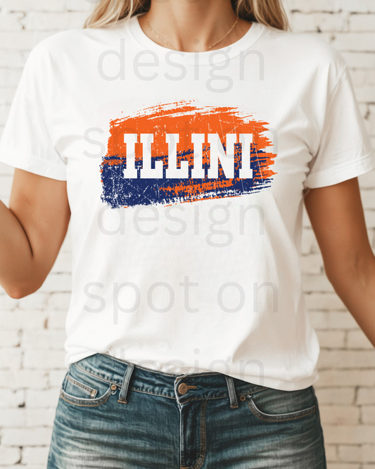Illini Brush Stroke Design Tee