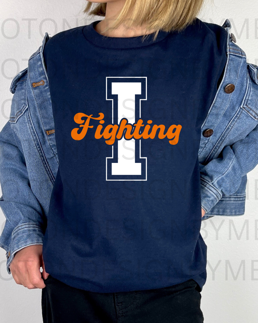 Big I W/ Fighting In Cursive Youth Tee