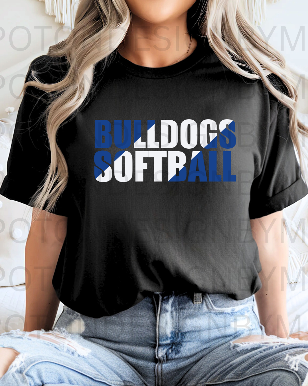 Bulldogs Softball Layered Tee