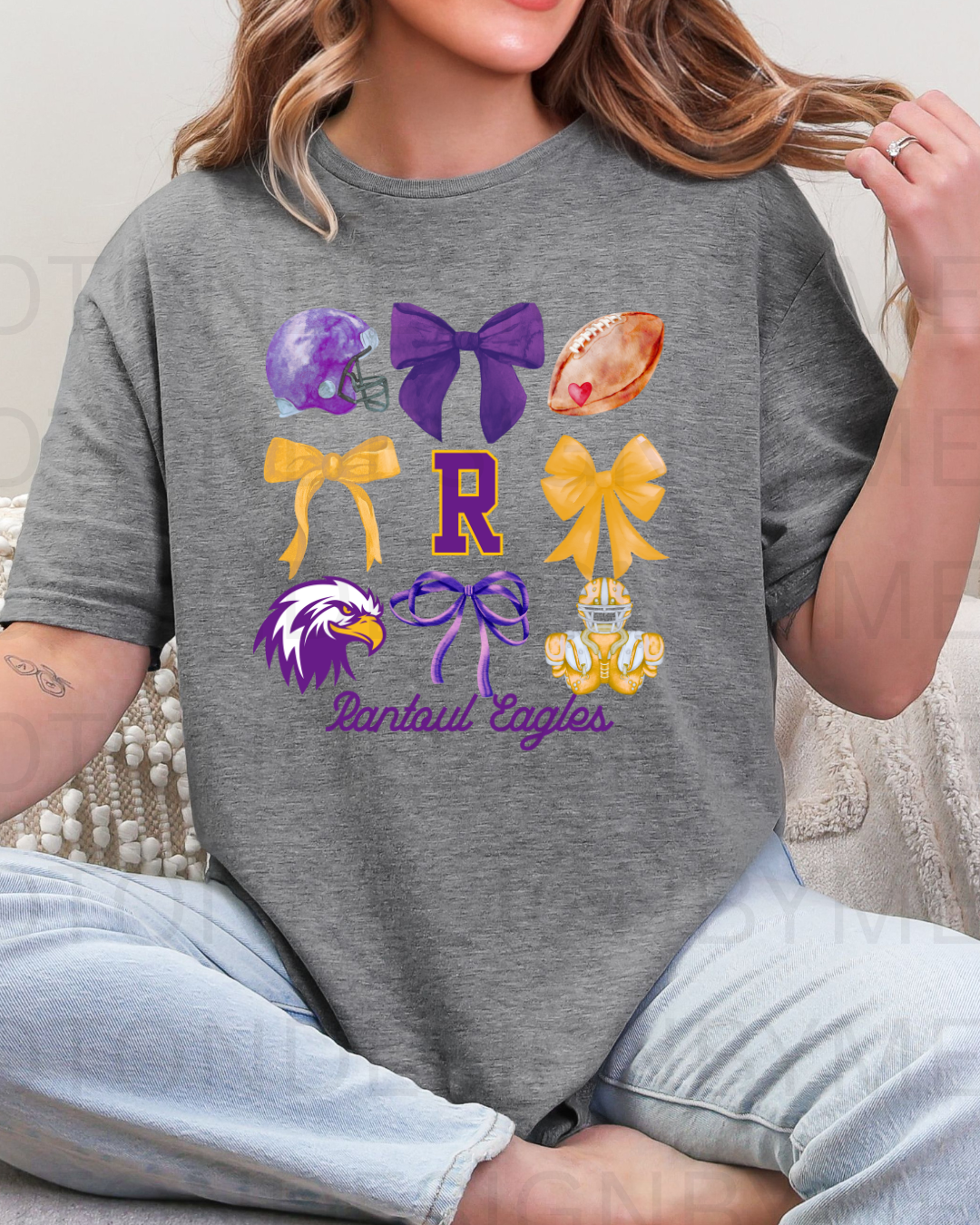 Rantoul Eagles Coquette Bow Tee